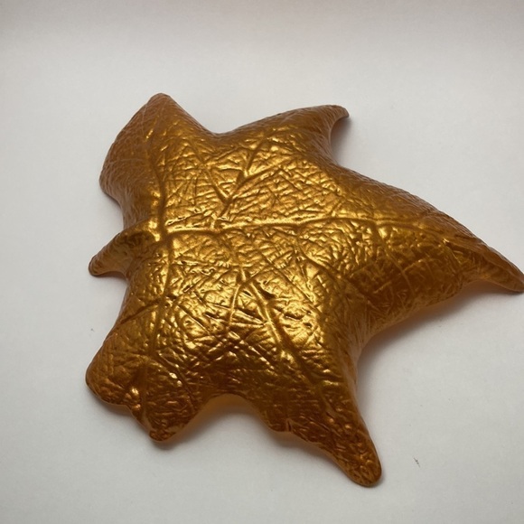Set of 2 Autumn Maple Leaf Shaped Decorative Glass Plate Metallic Serving Dish - Picture 5 of 7